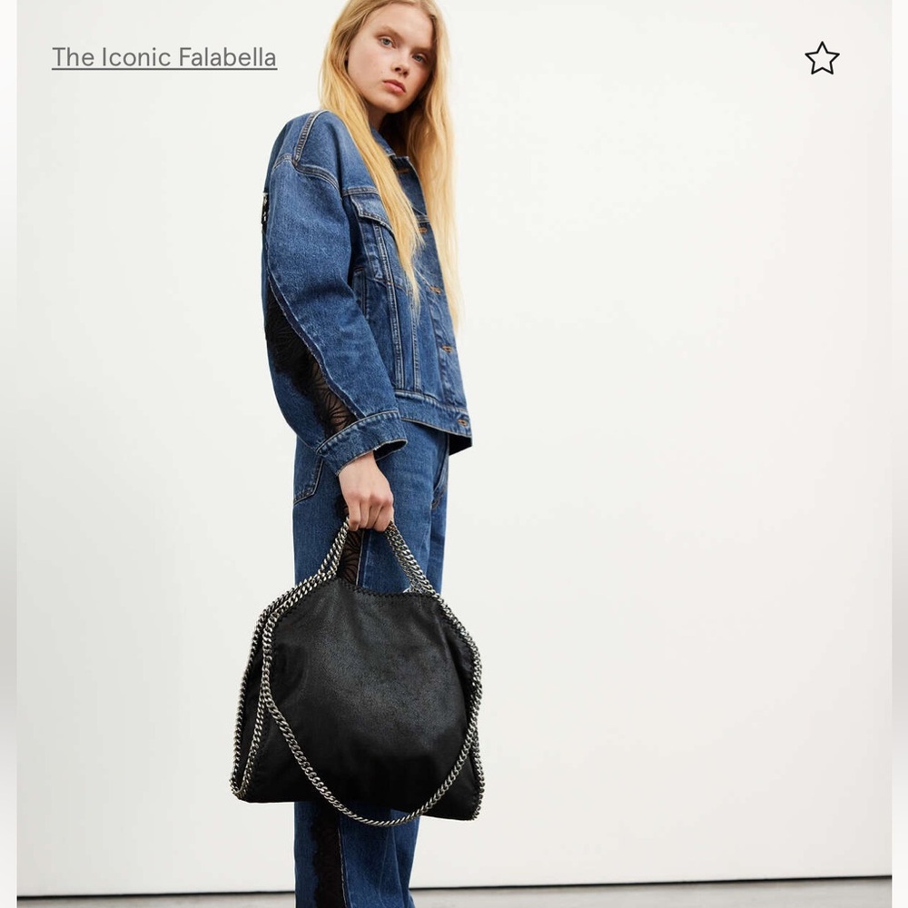 Stella McCartney Falabella Fold-Over Tote Bag Black